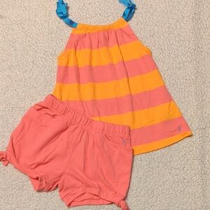 Nautica Pink and Orange Striped Tank Top/Short Set.